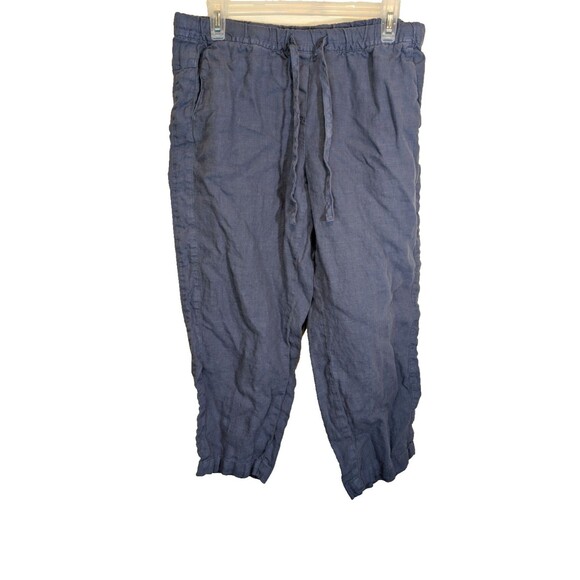 Pure Jill J. Jill Pant Garment Dyed Linen Crop Minimalist Beach Medium Petite MP - Picture 1 of 9